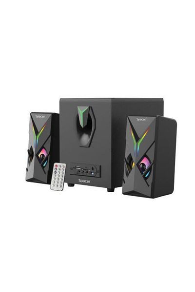 Spacer Boxe Gaming 2.1 HURRICANE, RMS 14 W, bluetooth, telecomanda wireless, 17 x LED, USB/SD/AUX/ra