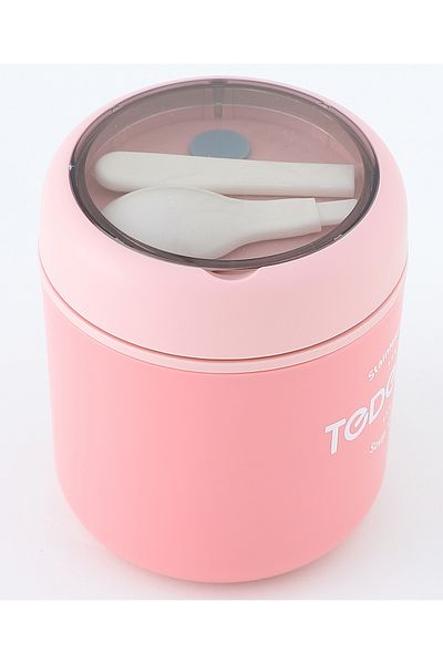 Fab N Funky Kids Stainless Steel Lunch Box and Cup, Durable Build, Compact, Versatile - Pink