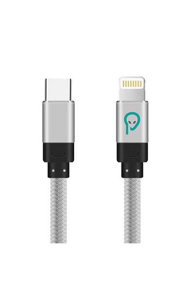 Spacer Cablu de date USB Type-C la iPhone Lightning, împletit, 1.8m, argintiu