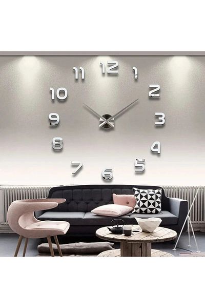 wayfair JULMAN wall clock, metal, silver, 80 cm