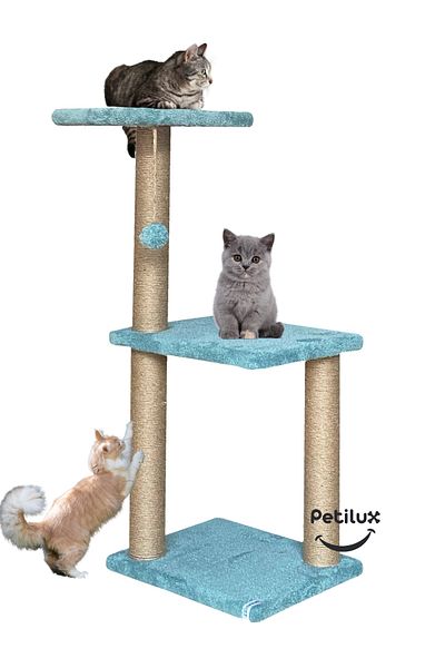 Petilux Welsoft Fabric Covered Jute Drawstring Cat Scratching Playground