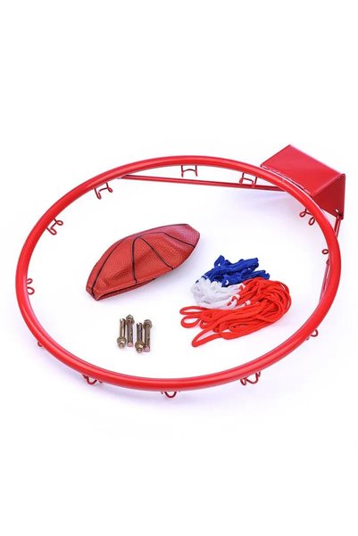 OEM Children's basketball hoop with 39 cm red metal ring, tricolor net, ball ...