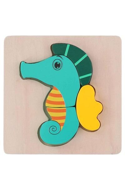 Marionette Puzzle din lemn Calut de mare 5 piese
