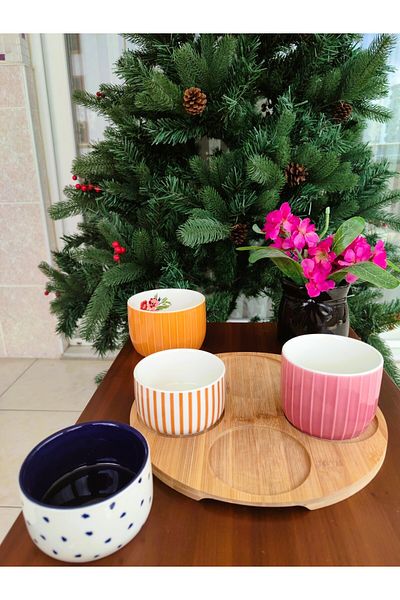 English Home Garden Serenity Stoneware 5 Piece Presentation Bowl 25 cm Colorful