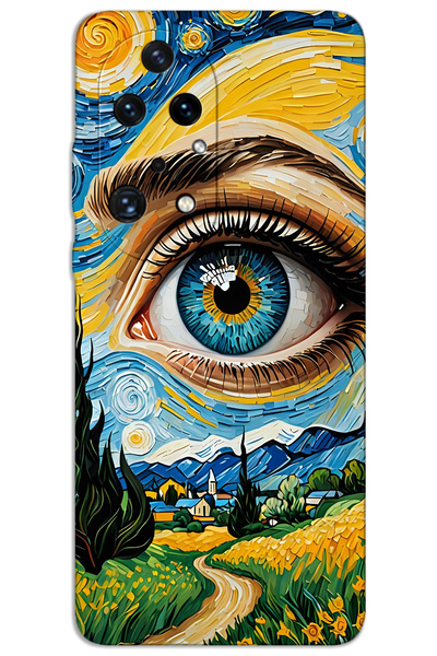 MRCİLETİSİM غطاء خلفي مطبوع بنمط HD لهاتف Huawei P50 Pro - Art Eye