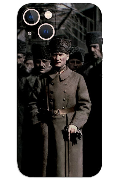iPhone 15 Kılıf HD Desen Baskılı Arka Kapak - Atatürk Kalpak