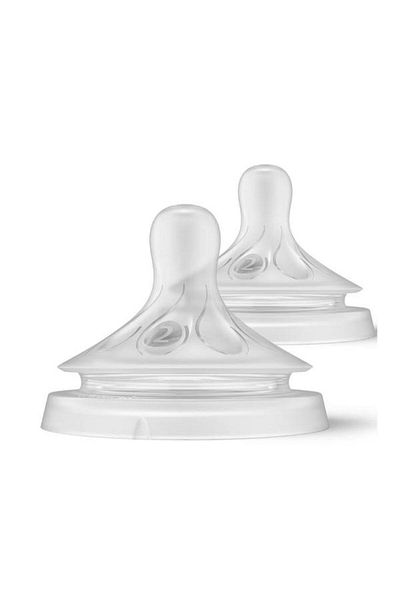 Philips Avent Set 2 silicon nipples Philips Avent Response SCY962/02, +0 months, Flow 2 (Transparent)