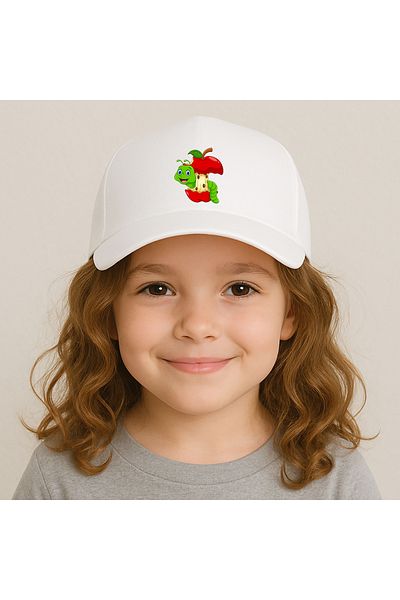 sielta Apple Dog Printed White Girl's Sports Hat Cap
