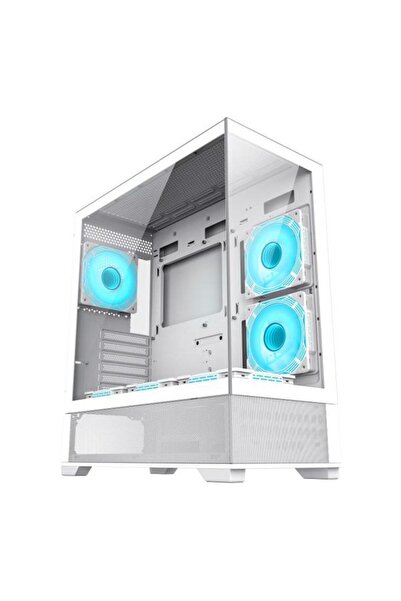 GAMEMAX Carcasa Vista AW, Middle Tower, Fara sursa, ATX (Alb)