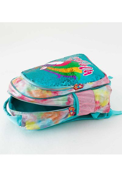 Fab N Funky Kids Backpack with Lunch Bag and Pencil Pouch, Unicorn Theme, Multicolor, Pack of 3 - 17 Inches