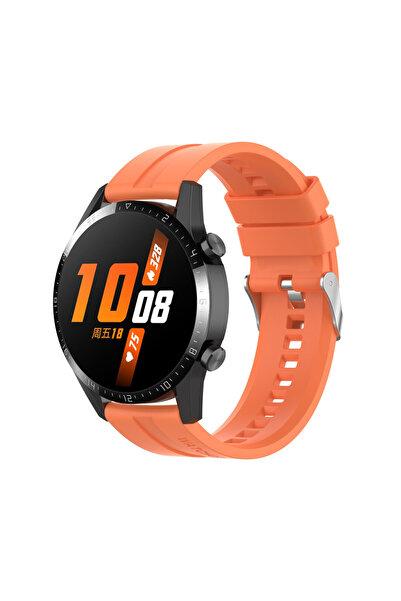 eR D L Curea din silicon compatibilă cu Huawei GT 2, 46mm, portocalie, lățime curea 22mm. eR D L