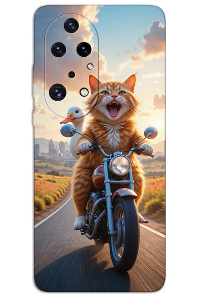 MRCİLETİSİM Huawei P50 Pro Case Hd Pattern Printed Back Cover - Crazy Cat