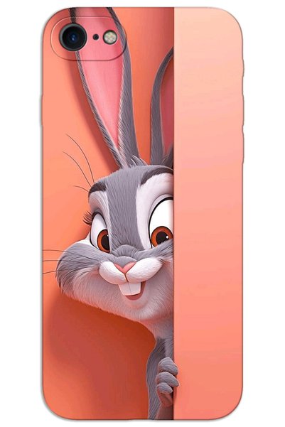 MRCİLETİSİM غطاء خلفي مطبوع بنمط HD لهاتف iPhone 7 - BugsBunny 2