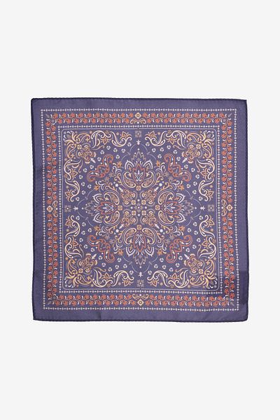 ALTINYILDIZ CLASSICS Men's Navy Blue-Brown Patterned Handkerchief