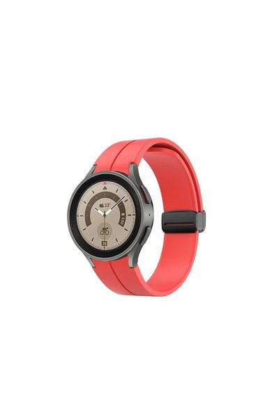 eR D L Silicone strap compatible with Samsung Galaxy Watch 5, 4, 5 Pro, 4 Classic, red, strap width 20mm
