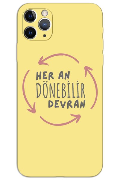 MRCİLETİSİM غطاء خلفي مطبوع بنمط HD لهاتف iPhone 11 Pro Max - Devran Döner