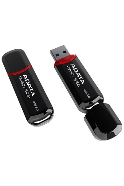 Adata USB stick UV150 64G, USB 3.2, Fast Transfer, Black