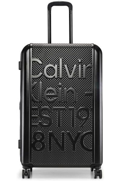 Calvin Klein EST. in NYC Hard Luggage Lightweight Spinner Suitcase with TSA Lock (Black, Set of 3)