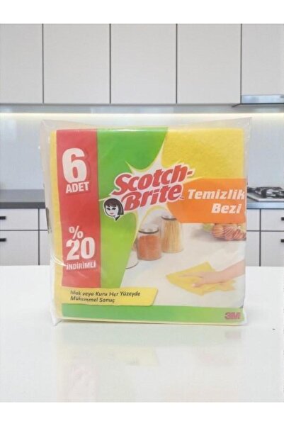 Scotch قطعة قماش تنظيف عملية من برايت 20%، عبوة من 6 قطع