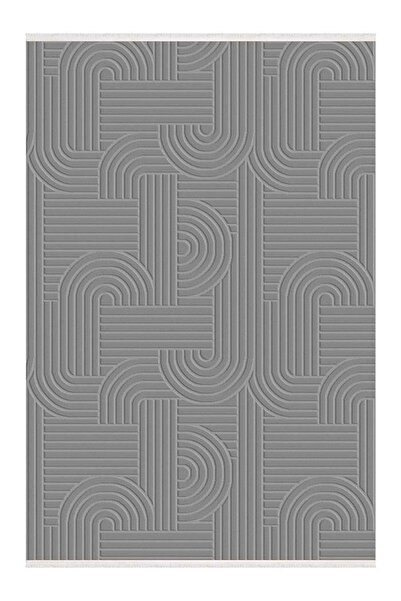 İpek Mekik Halı Grande 2022a Gri Yumuşak Dokulu Modern Salon, Mutfak, Oturma,...