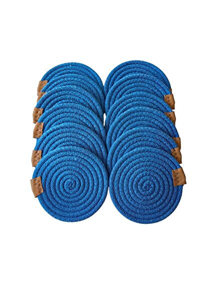 HHKARTS كوب من الجوت باللون الأزرق مقاس 13 سم 12 قطعة