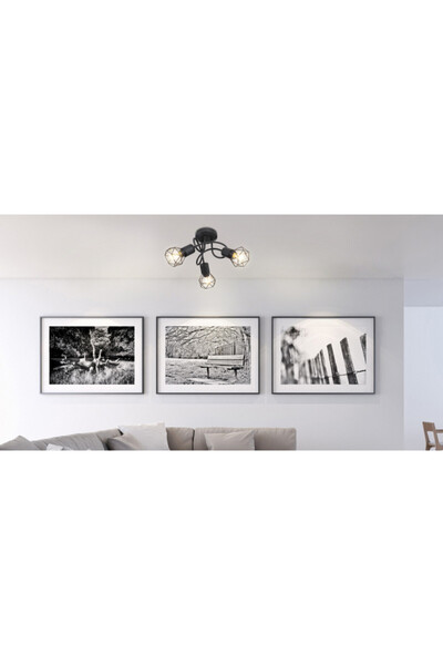 Globo Lighting Xara Ceiling lamp 54802S-3D, 3xE14, black, IP20, Globo Lighting