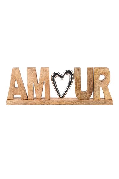wayfair Decorațiune Olivas, model Amour, lemn/metal, /argintiu, 50 x 5 x 15 cm