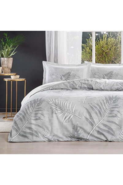 Kristal طقم غطاء لحاف مزدوج من Ozdilek Ranforce باللون الرمادي