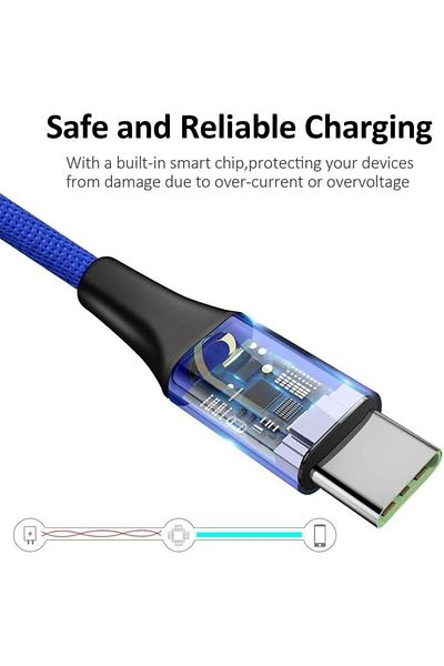 ZERO SPACE شاحن محمول 3 في 1 كابل شحن للهواتف المحمولة التي تعمل بنظام Android Type-c متعدد الوظائف USB سحب واحد T