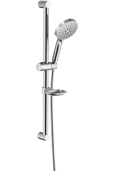 Reef PRIMO Premium Shower Kit – 60cm Chrome Slide Bar with Adjustable Multi-Function Shower Head