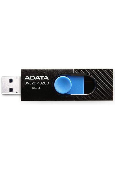 Adata Stick USB UV320, 32GB, USB 3.1, Design glisant, Negru/Albastru
