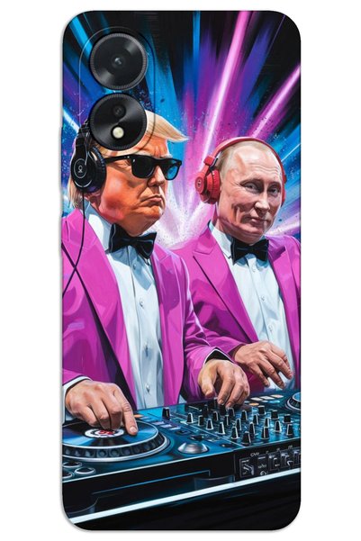 MRCİLETİSİM غطاء خلفي مطبوع بنمط HD لهاتف اوبو A38 - DJ ترامب بوتين