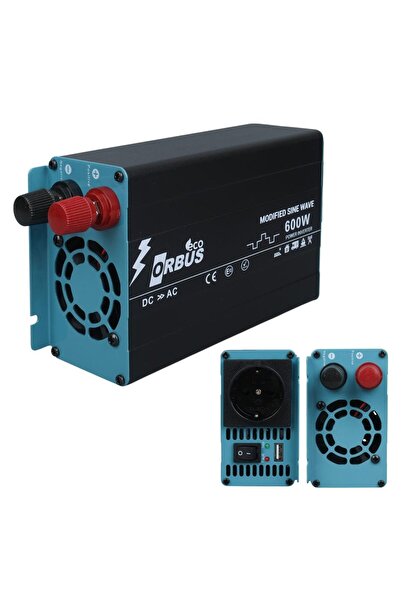 Genel Markalar ORB600M DC 12V - 220V AC 600W/1200W Modified Sinus Sine Wave I...