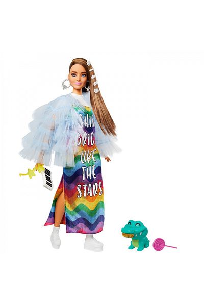 mattel Barbie Extra doll with rainbow dress