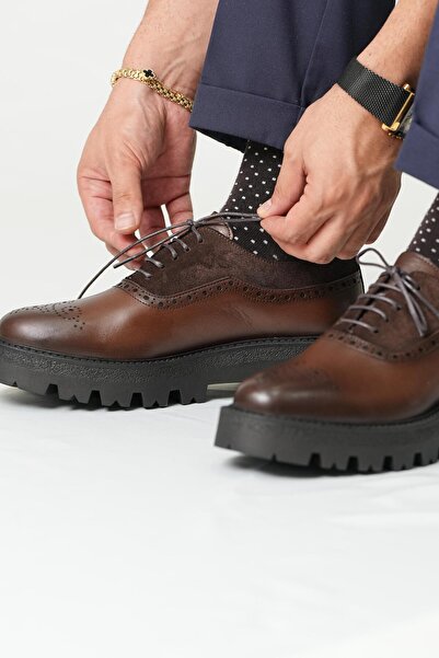 TETRİ Edwin Model Hakiki Deri El Yapımı Erkek Kahverengi Casual Ayakkabı