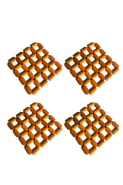 Bisbell 4Pcs Wooden Coasters,Kitchen Mats,Table Mats,BB3029