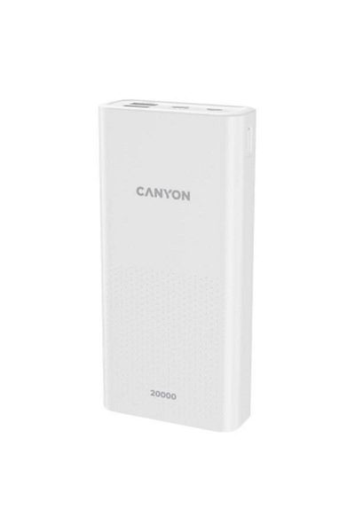 CANYON External Battery PB-2001, 20000mAh, 2x USB-A (White)