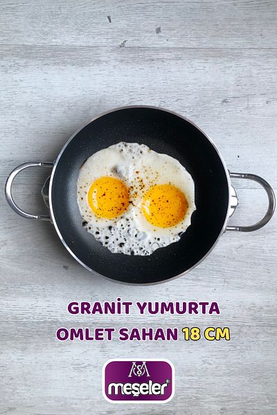 MEŞELER Granite Sahan / Black Inox Handle Omelette