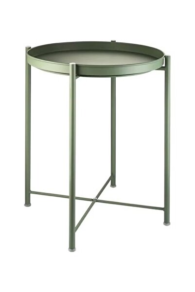 rexa طاولة جانبية دائرية من الفولاذ - خضراء - طاولة جانبية عصرية مقاس 17.7 × 20.8 بوصة