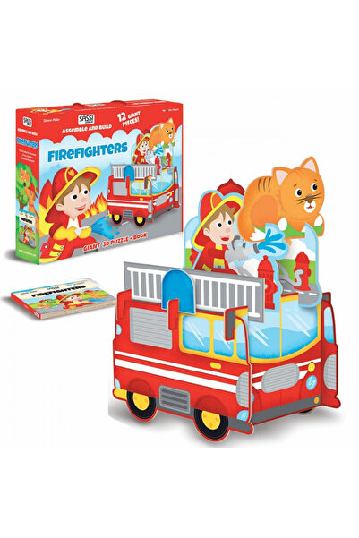 Toy Puzzle 3D gigant cu pompieri, multicolor