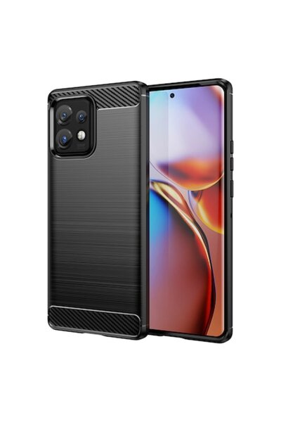 OEM Силиконов калъф Techsuit Carbon за Motorola Edge 40 Pro - черен