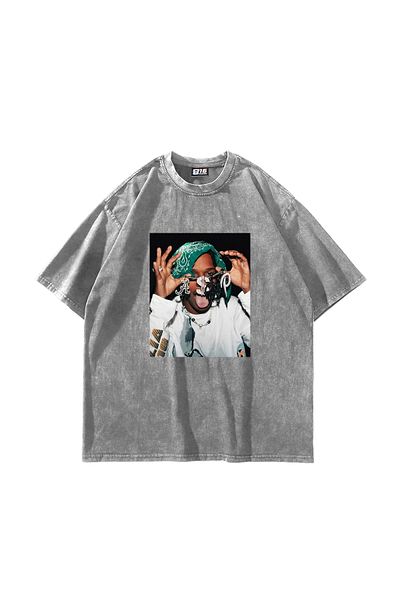 Sekizbiraltı Asap Rocky V2 Printed Oversize Unisex Washable White Tshirt