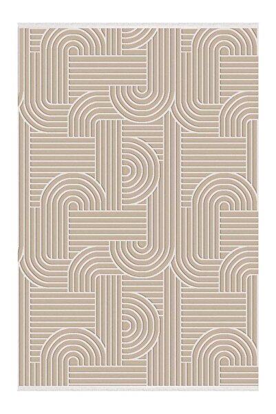 İpek Mekik Halı Grande 2004A Bej Yumuşak Dokulu Modern Salon, Mutfak, Oturma,...