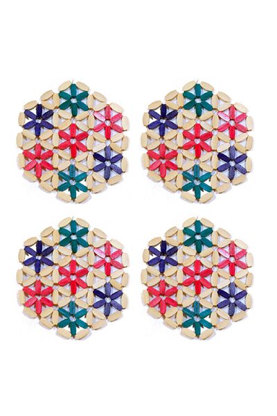Bisbell 4Pcs Wooden Coasters,Kitchen Mats,Table Mats,BB3032