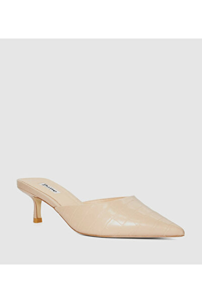 Dune London حذاء كاليوبي نسائي، لون عاري، مصنوع من جلد التمساح الصناعي، مقاس 38