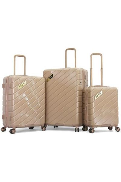 Dkny Bias HS Cappuccino Luggage Lightweight Spinner Suitcase Set with TSA Lock (3-SET)