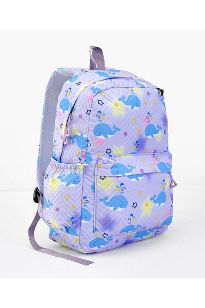 Fab N Funky All Over Shark Printed Backpack Lunch Bag and Pencil Case Set, Grey - 17 Inches