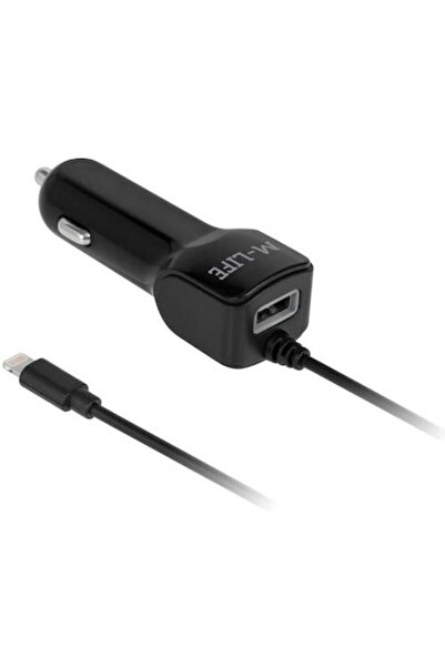 Bibilel Încărcător auto cu 1 port USB și cablu Lightning, 2.1 A, negru, SLG-BBL7439
