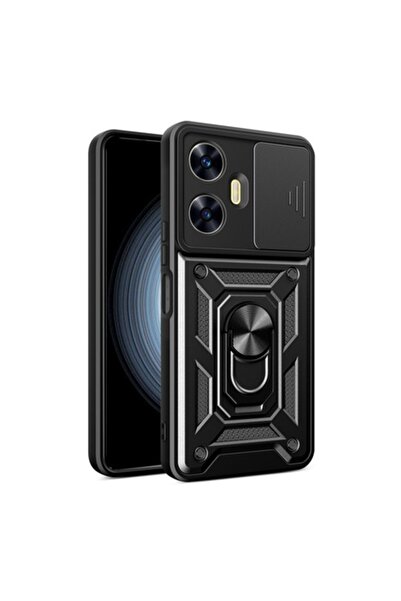 SOFAL Husă de telefon pentru Realme C55, C57, poliuretan, negru