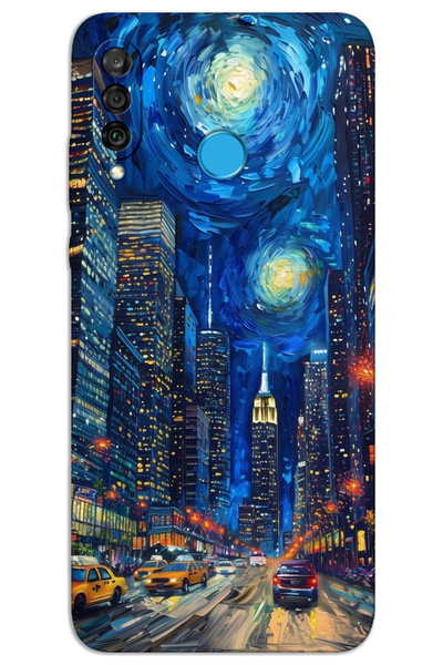 MRCİLETİSİM غطاء خلفي مطبوع بنمط HD لهاتف Huawei P30 Lite - Art Street